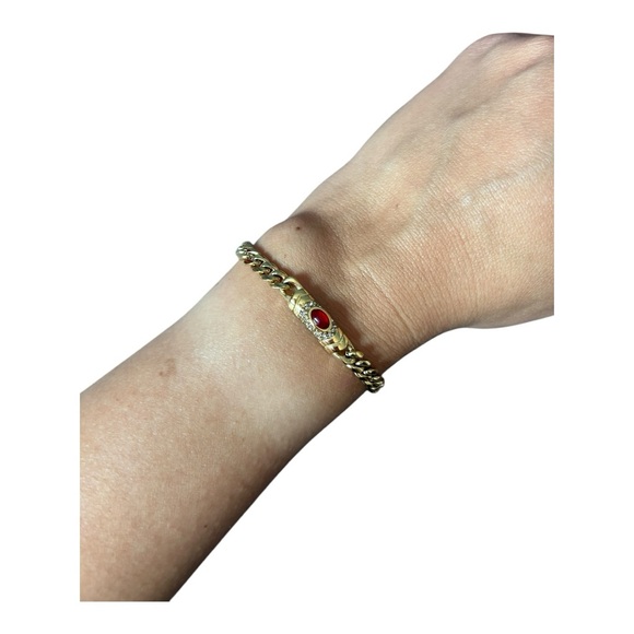 **NIB** Raena Stones (Cadena) Bella Bracelet - Gold/Red - Picture 10 of 10